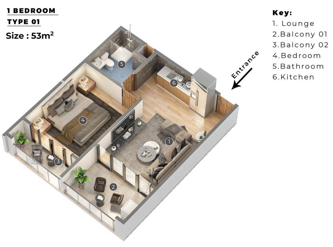 1 Bedroom Type 1